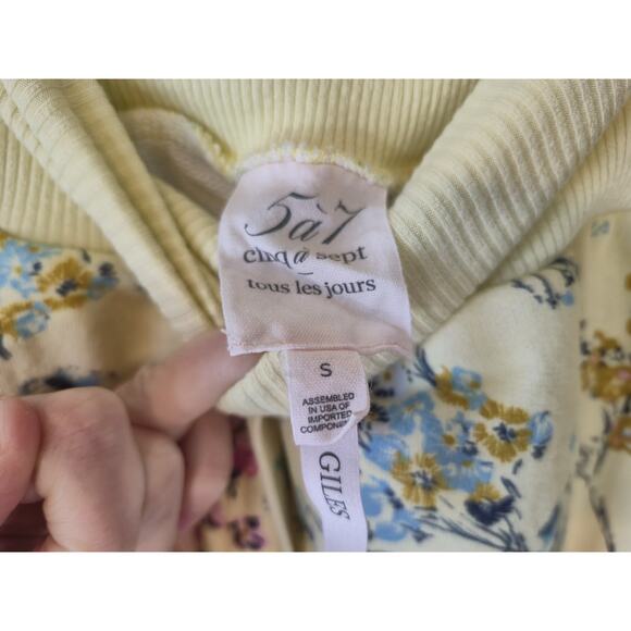Cinq à Sept Parker Sakura *IN Yellow Floral Giles 2 Piece Set Small Top Joggers - Picture 9 of 16